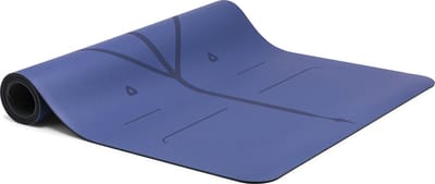 Liforme Gratitude Yogamat - Donker Blauw / Dusk Blue - 68 x 185 x 0,42 cm | Uitstekende Grip & Schokdemping | Zeer sterke en uiterst stabiele ondergrond voor alle yoga oefeningen | AlignForMe Systeem