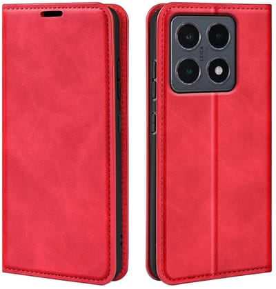 MobyDefend Hoesje - Geschikt voor Xiaomi 15T - Luxe Wallet Bookcase (Magnetische Sluiting) - Rood