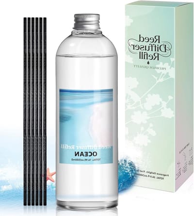 SnelShoppen - Luchtverfrisser navulling 500 ml Ocean - Huile parfumée voor Reed Diffuser - Verfrissende maritieme geur voor slaapkamer, badkamer, bure