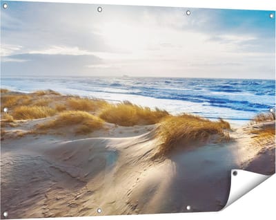 Gards Tuinposter Duinen en Zee - 120x80 cm - Tuindoek - Tuindecoratie - Wanddecoratie buiten - Tuinschilderij