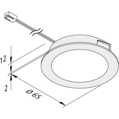 Hera LED meubelverlichting FAR 58, staal 3W 3.000K