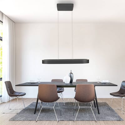 Paul Neuhaus LED hanglamp Q-Stretto, zwart,  86,8 cm