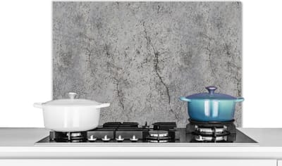 Spatscherm keuken 80x55 cm - Kookplaat achterwand Beton - Muur - Industrieel - Patronen - Muurbeschermer - Spatwand fornuis - Hoogwaardig aluminium