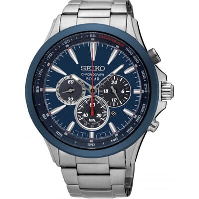 Seiko Solar Chronograph 45 mm staal | SSC495P1