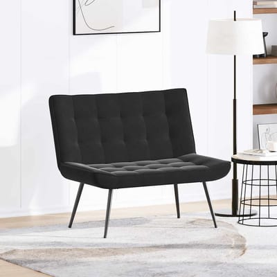 vidaXL - Bankje - 110x74x84 - cm - fluweel - zwart