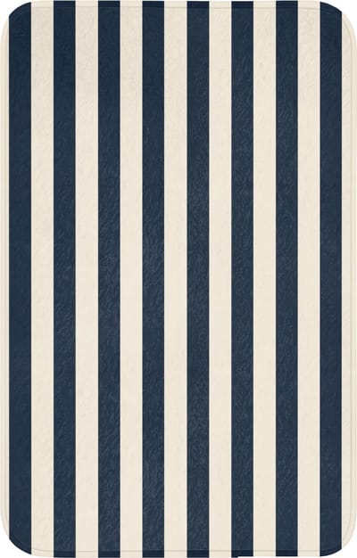 WC mat 50x80 cm - Antislip - Verticale strepen - Blauw - Crème - Toiletmat - Vloermat - Douchemat - Toilet tapijt - Toiletmatten