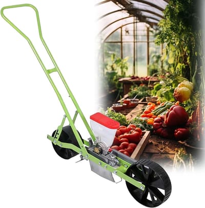 Precisie Zaaimachine - Handmatige Groentezaaimachine - Efficiënt Zaden Planten - Verstelbare Rijen - 90 cm Lengte - Metaal