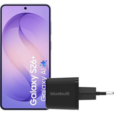 Samsung Galaxy S26 Plus 512GB Donkerblauw 5G + BlueBuilt Oplader 45 Watt Zwart