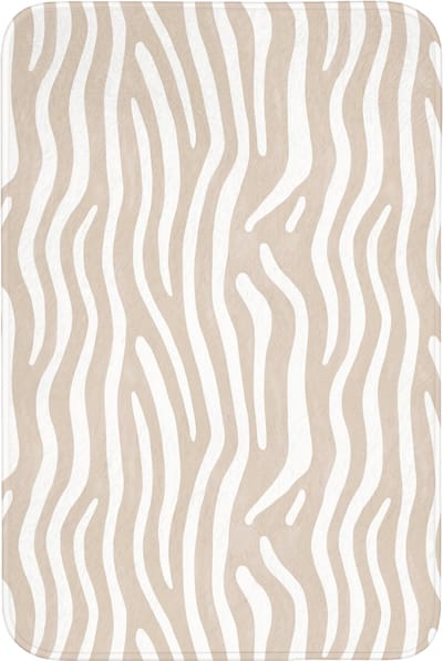 Badmat 60x90 cm - Antislip - Abstract - Zebra - Beige - Badmatten voor badkamer - Badkamermat - Douchemat - Badkamer mat