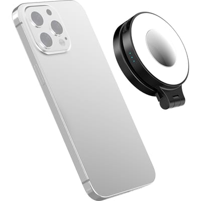Magnetisch LED Invullicht voor Telefoon Selfielicht Opvouwbaar Smartphone Licht 2500K 8500K Dimbaar Ingebouwde Batterij Selfie Black zwart
