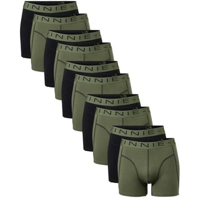 Vinnie-G Boxershorts - 10 stuks - Black / Forest Green Combo - Maat M - Heren Onderbroeken - Geen irritante Labels - Katoen heren ondergoed