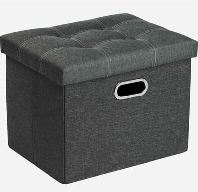 Opklapbare Bank met Opbergruimte voor Hal, Woonkamer en Slaapkamer - Stevige Zitting, Tot 130 kg, 43 x 33 x 33 cm (Lichtgrijs)