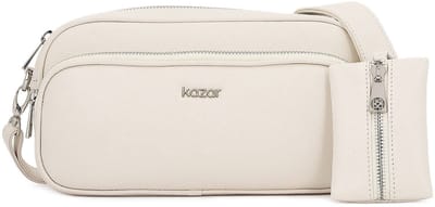 White leather handbag with pouch