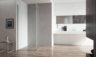 Saqu Modulo Douchewand - met Zijwand Incl. Antikalk 80x30x210 cm - Mat Zwart - Inloopdouche