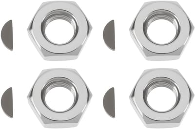 Dailygoods- Moer M10 - Roestvrij Staal - Hex Moer - Halve Maan Sleutel - Set van 4 - Slagvast en Corrosiebestendig - Moerset