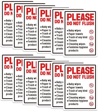 Dailygoods- Toilet Sticker Waterdicht - 12 Stuks - 13x18cm - Zelfklevend - Herinneringsstickers - Voor Openbare Toiletten - Herinneringsbord