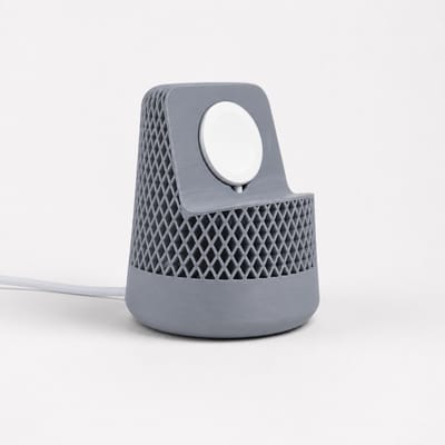 Skushy Apple Watch Oplaadstandaard HomePod Design - Apple Watch Houder - Laadstation - Nachtkastje Dock - Bureau Docking Station - Oplaadhouder - Kabel Organizer - Magnetische Oplader Houder - Smartwatch Stand - Grijs