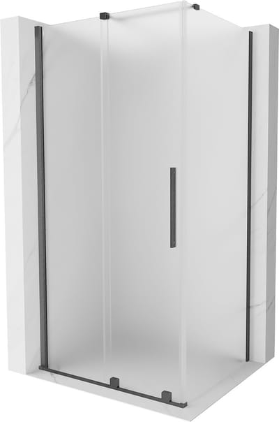 Mexen Velar schuifdouchecabine 90 x 70 , matglas, geborsteld gun gray - 871-090-070-31-66