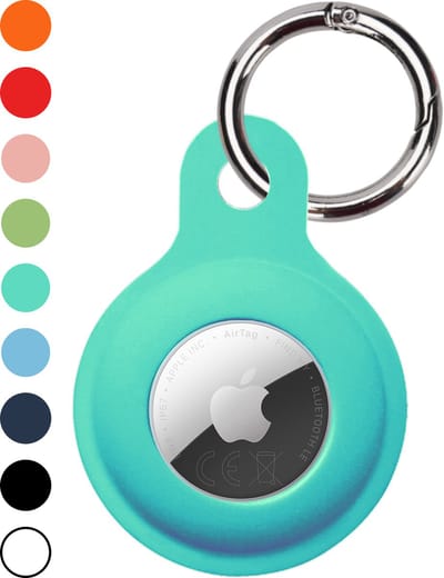 Hoesje Geschikt voor Apple AirTag 2e generatie Hoesje Sleutelhanger Houder - Siliconen Hoesje Geschikt voor Apple AirTag 2 Hoesje - Turquoise