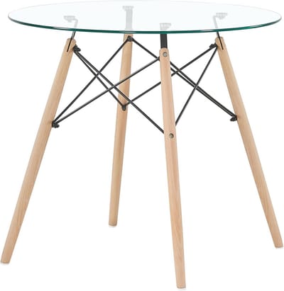Eettafel van Gelaagd Glas met Bijkomende Koffietafel voor 2-4 Personen