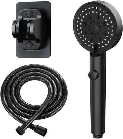 Aurixi® Douchekop met Slang en Wandhouder - Douchekop - Douchekop Grohe - Zwart - 175cm x 8cm x 13cm