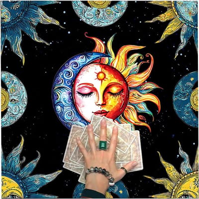 Tarotkaart Cape met Maan en Zon Symbolen, Ideaal voor Waarzeggen, Gemakkelijk mee te nemen en Geschikt voor Beginners en Experts