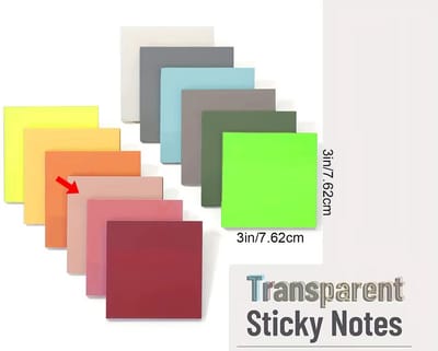 Transparante Plaknotities – 50 vellen – Peachy Pop – PET Veelkleurig – Leuk Kerstcadeau, Sinterklaascadeau of Schoencadeau – Cadeaus onder €5 – Perfect voor Bullet Journal en Boek Annotatie