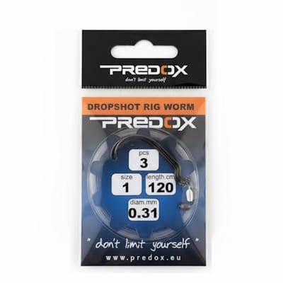 Predox Onderlijn Worm - fluorocarbon dropshot-onderlijnen met wormhaak in diverse maten Maat 4