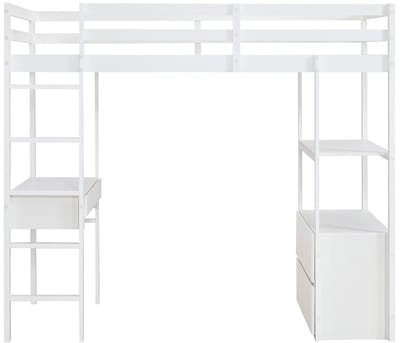 Vente-unique Hoogslaper hout wit 90 x 190 cm