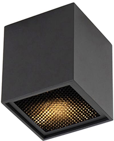QAZQA qubo - Design Plafondspot | Spotje | Opbouwspot - 1 lichts - L 82 mm - Zwart - Woonkamer | Slaapkamer | Keuken