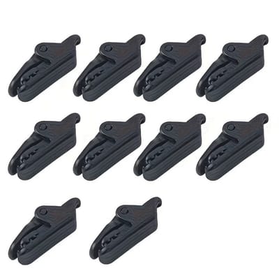 Zwarte zeilklemmen set van 10 – winddichte anti slip tent clips voor zeil, schaduw doek, luifel en tarp – kunststof bevestigingsclips voor camping en outdoor gebruik