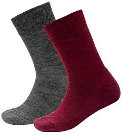 Devold Of Norway Daily Merino Medium Lange Sokken 2 Paren Rood,Grijs EU 28-30 Kinderen