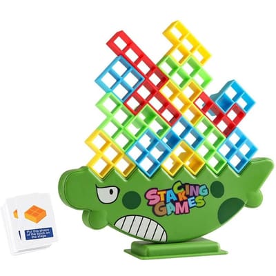 Dinosaurus Balans Blok Puzzel Speelgoed Educatieve Bouwset voor Kinderen Prehistorisch Dier Vormsorter yellow
