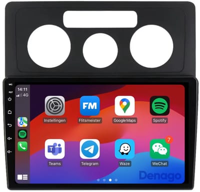 CarPlay autoradio geschikt voor Volkswagen Caddy | 2004 t/m 2010 | Android 13 | Draadloos Apple CarPlay & Android Auto | 2GB + 32GB | QuadCore processor | Denago DNG-A240 | 2025 model | 2004 2005 2006 2007 2008 2009 2010 | Bluetooth & Wifi