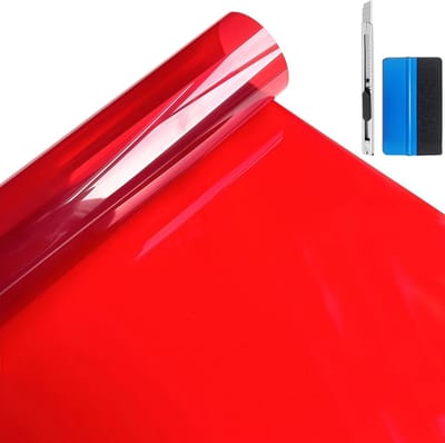 Raamfolie - Privacyfolie Zonwerend - Ramen Tinten - UV Bescherming - 50cm x 200cm - Rood