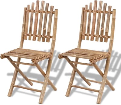 Opvouwbare Tuinstoelen - Buiten Zitplaatsen - Buiten Dineren - Massief Bamboe - 2 stuks - Niet gespecificeerd