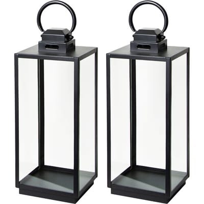 KS Verlichting Set van 2 Michigan Windlicht Zwart Small
