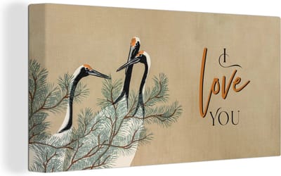 Canvas Schilderij I love you - Quotes - Spreuken - Partner - Love - 40x20 cm - Wanddecoratie