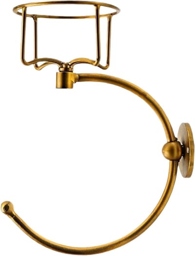 Handdoekhouder met Ring - Wandhaak Ophangrek - Badkamer Organisatie - Met Kaarsenhouder - 18x18x11 cm - Antiek Metaal