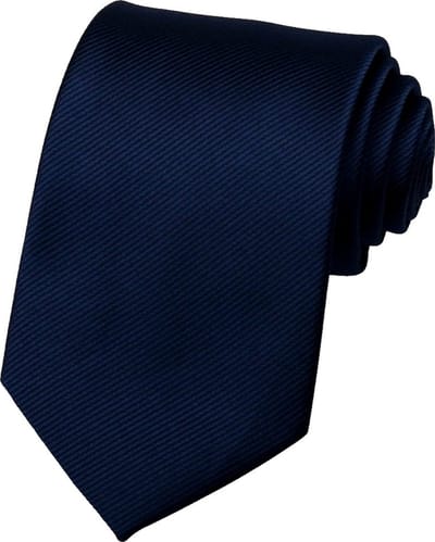 Fako Fashion - Brede Stropdas - Gestreept - Ribstructuur - 100% Zijde - Effen - 8cm - 145cm - Navy Blauw
