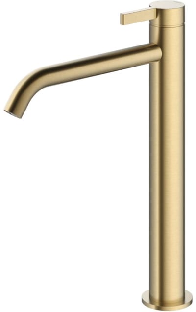 Hotbath Ace - Wastafelmengkraan - zonder Waste - Hoog - Geborsteld Messing PVD - Opbouw - Messing - V01