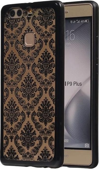 Zwart Brocant TPU back case cover hoesje voor Huawei P9 Plus