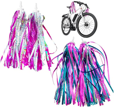 Dailygoods- Fietsstuurbanden 2 Paar - Fietsdecoraties - Glanzende Banners - Scooterbanners - Duurzaam PE-Materiaal - Afmetingen 30 x 8 x 2,4 cm - Fietsdecoratie