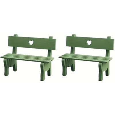 2PCS Mobilier Miniature de Maison de Poupée Modèle de Chaise de Jardin en Bois pour Accessoires de Maison de Poupée Décor Jouet Jardin de Fées Décor Maison gray
