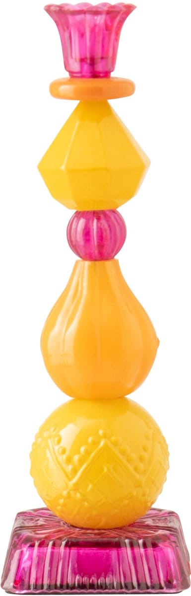 J-Line kaarshouder - glas - oranje/roze - large