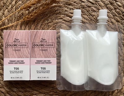 DUOPACK - Wella Color Charm Liquid Toner - T05 + developer - Pale Rose Blonde - Wella toner - Haartoner - Haarkleuring - Lichtroze - Rose Blond - Pink Hair - Pink Blonde