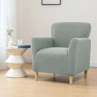 Polarfleece Elastische Club Fauteuilhoezen Spandex Eénzits Fauteuil Bankhoezen voor Woonkamer Bruiloft Bar Hotel Stoelbeschermer gray