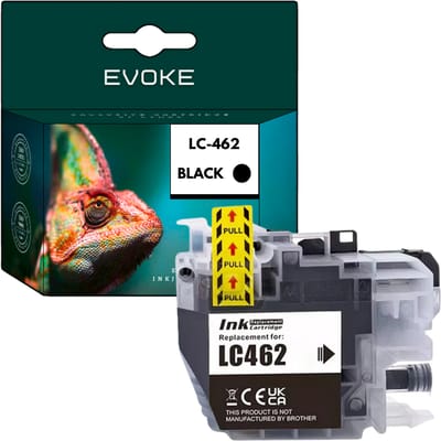 Evoke Compatibele Inkt voor Brother Lc-462Xl Lc462Xl Lc462Xlbk Zwart 45 ml 3000 Pagina's Mfc-J2340Dw J3540Dw J3940Dw