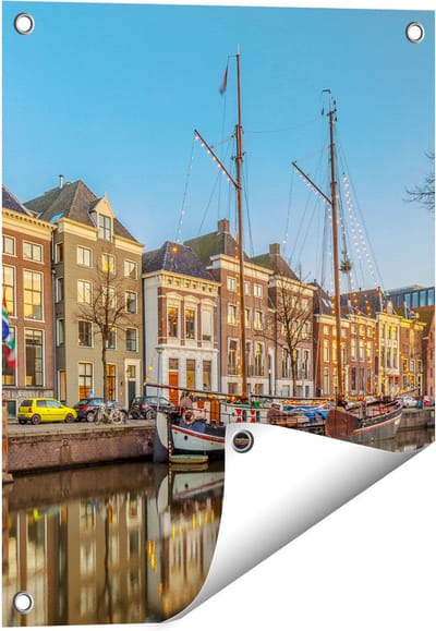 Gards Tuinposter Groningen Hoge der A Haven - 40x50 cm - Tuindoek - Tuindecoratie - Wanddecoratie buiten - Tuinschilderij
