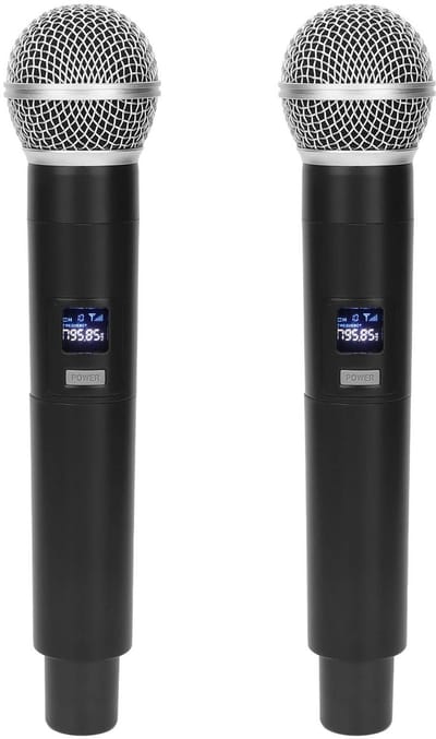Allecto - Draadloze Microfoon - Karaoke Microfoonsysteem - Helder Geluid - Handheld Model - Geschikt voor Bruiloft en DJ Party - Inclusief Ontvanger